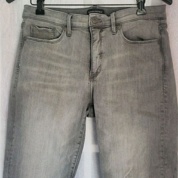 Banana Republic Women's Size 29 Jeans Premium Distressed Skinny Fit Gray - Picture 4 of 13